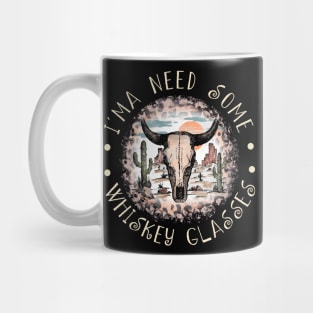 I'ma Need Some Whiskey Glasses Deserts Westerns Leopard Bull-Skull Mug